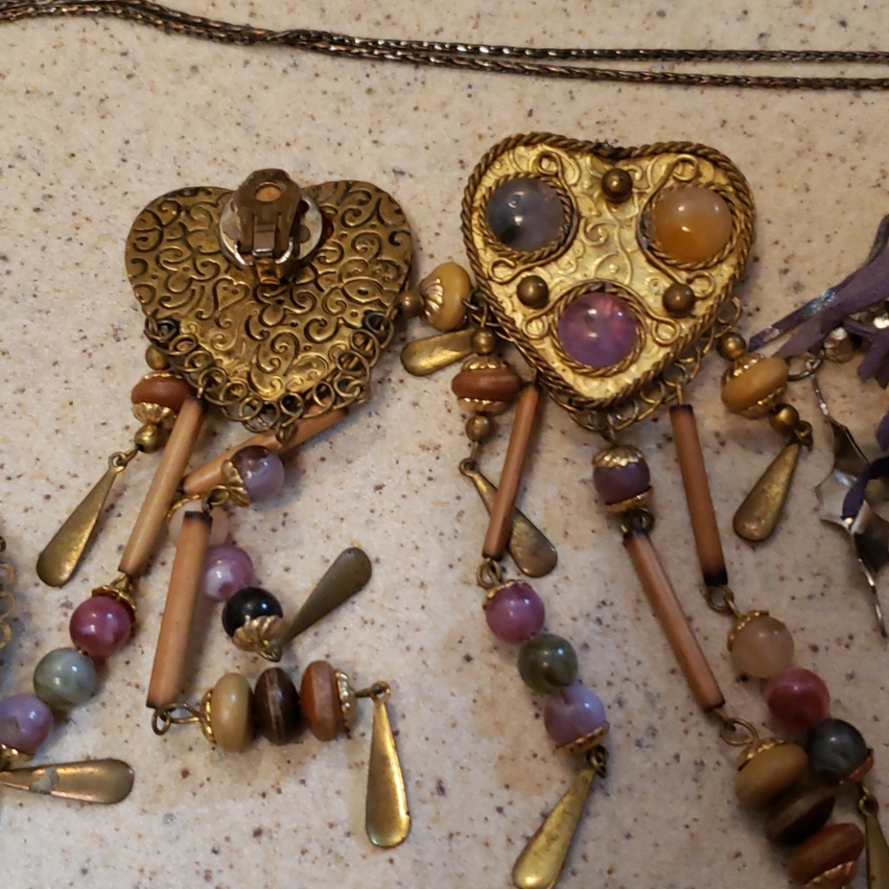 Vintage earrings bundle cameo steampunk western - Picture 4 of 8